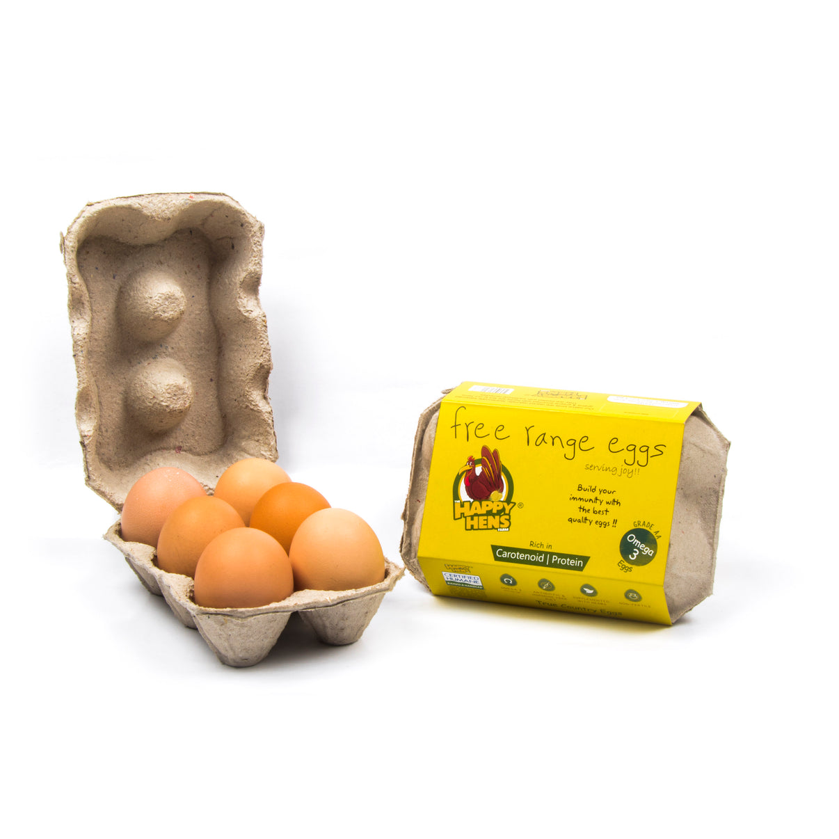 HAPPY HENS OMEGA 3 Enriched Eggs